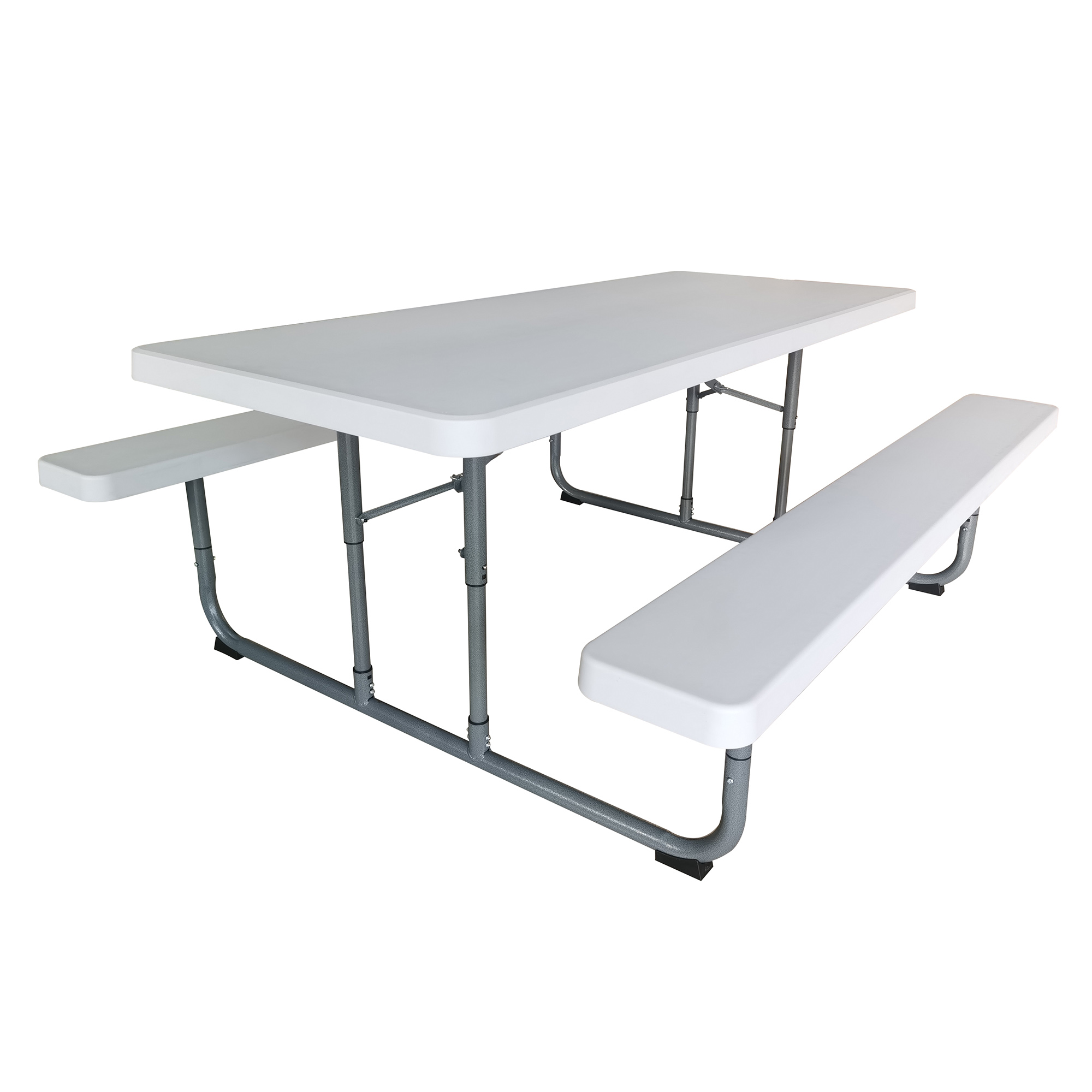 6-Foot Folding Picnic Table (White and Gray)
