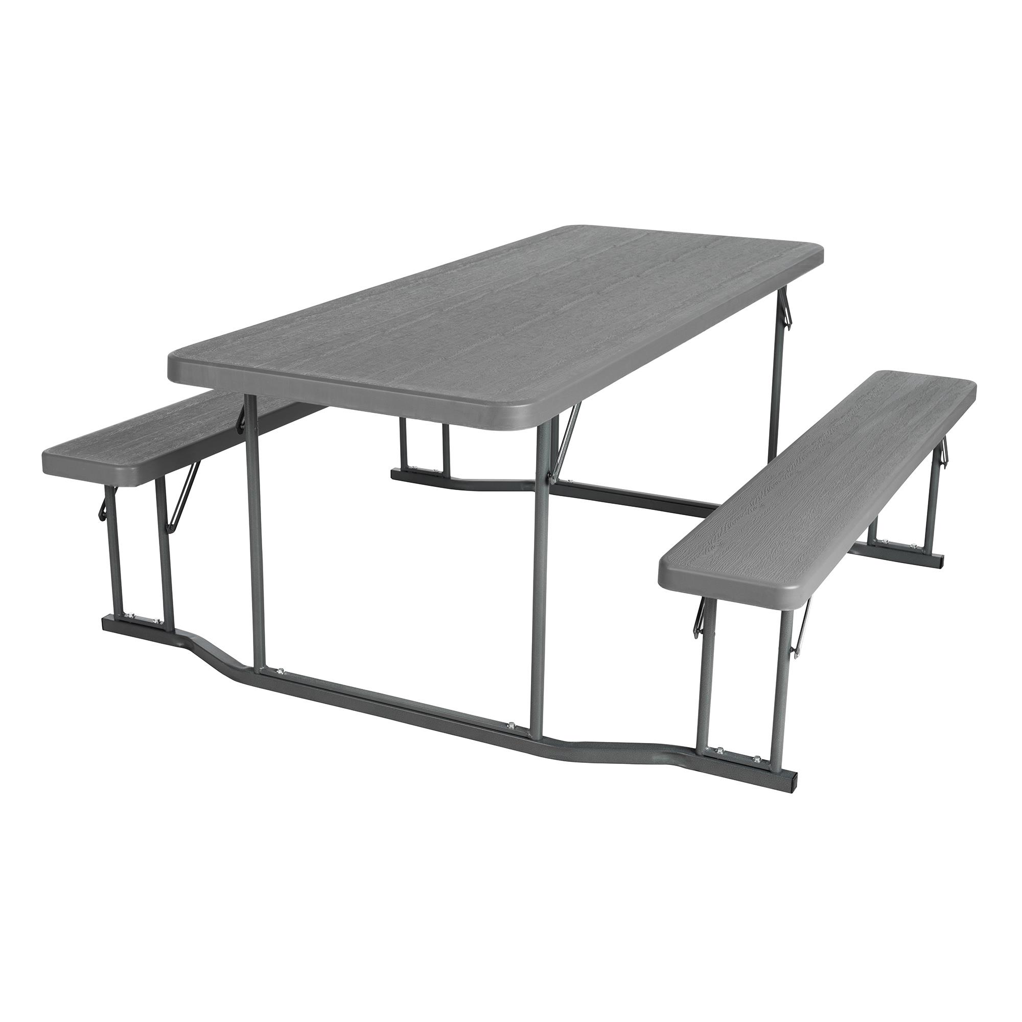 6-Foot Gray Picnic Table (Gray and Bronze)