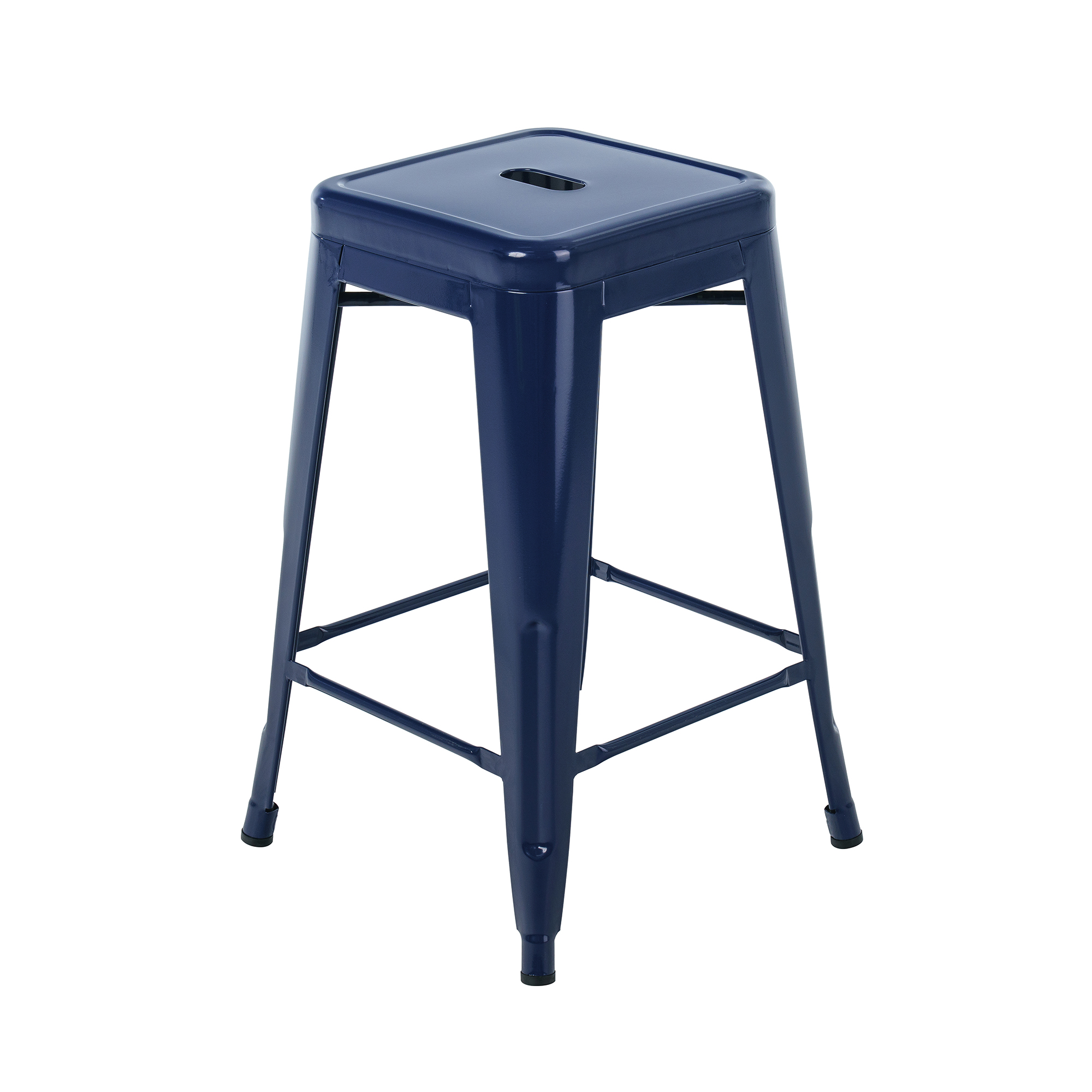 24-inch Metal Bar Stool (Navy Blue)